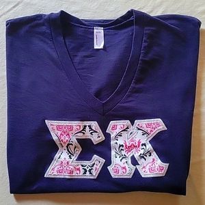 Sigma Kappa, navy, v-neck t-shirt, medium